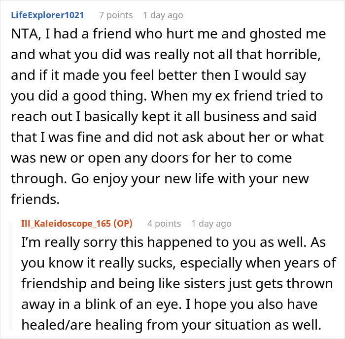 “AITA For Giving My Ex-Best Friend A Taste Of Her Own Medicine After She Betrayed Me?” - 30
