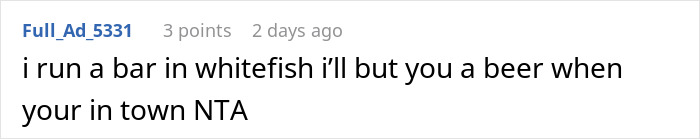 Screenshot of a Reddit comment where a user offers to buy a beer while running a bar in Whitefish.