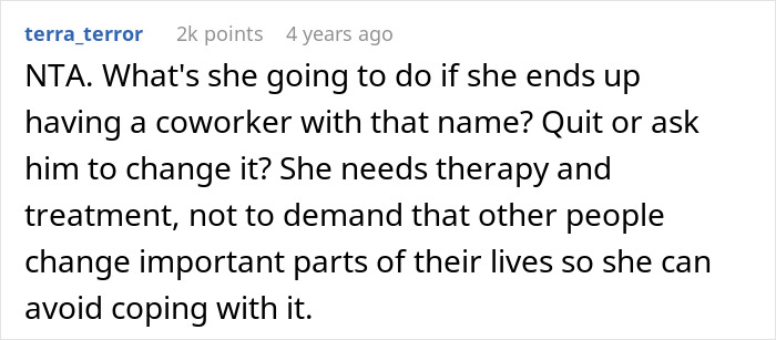 Screenshot of a social media comment discussing a man refusing to remove a tattoo of his late son&rsquo;s name despite his girlfriend finding it triggering.