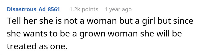 Comment discussing teen insisting on keeping her baby despite dad refusing to help, highlighting conflict and responsibility.