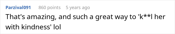 Comment praising a clever way a nanny catches a neighbor stealing fruit from her garden and serves a plate of revenge.