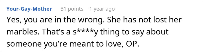 Screenshot of a Reddit comment discussing a man telling his wife she couldn&rsquo;t do it without him and her proving him wrong.