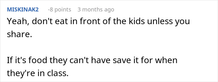 Comment on a forum about American family houses restricting food for their 19-year-old nanny from abroad.