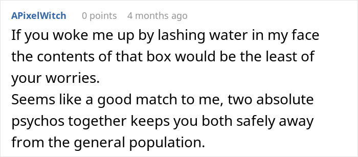 Comment from user APixelWitch expressing strong feelings about a toxic relationship and referencing divorce over husband's ex. Comment from user APixelWitch expressing strong feelings about a toxic relationship and referencing divorce over husband's ex.