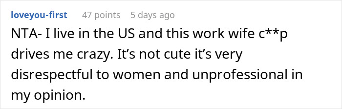 Woman Escalates Situation To Boss After New Guy Flirts And Keeps Calling Her His Work Wife