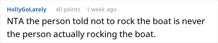 Screenshot of an online comment discussing a woman correcting her mother-in-law who claimed she named the baby.