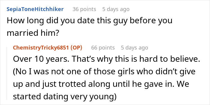 Woman sitting and reading a message about her husband becoming a different person since their wedding.