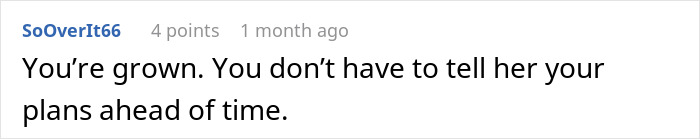 Screenshot of a Reddit comment discussing grown sister hijacking a road trip and expecting babysitting. Screenshot of a Reddit comment discussing grown sister hijacking a road trip and expecting babysitting.