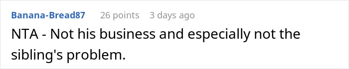 Screenshot of an online comment defending a woman after family conflict over giving kids Harry Potter books.