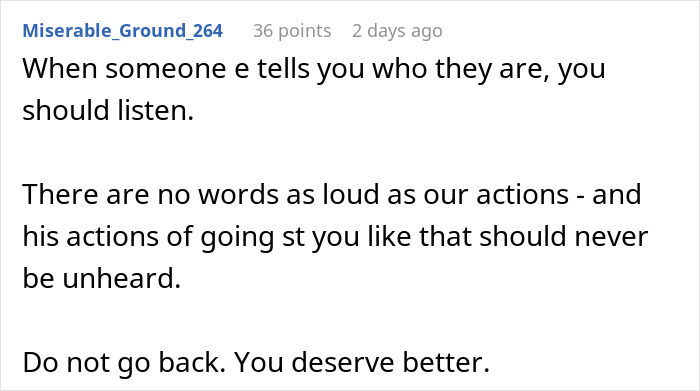 Comment emphasizing the importance of recognizing a jealous boyfriend's behavior and encouraging moving on for better relationships.