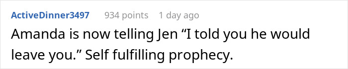 Text comment about a man giving a pregnant girlfriend an ultimatum due to her insecurities affecting their relationship.