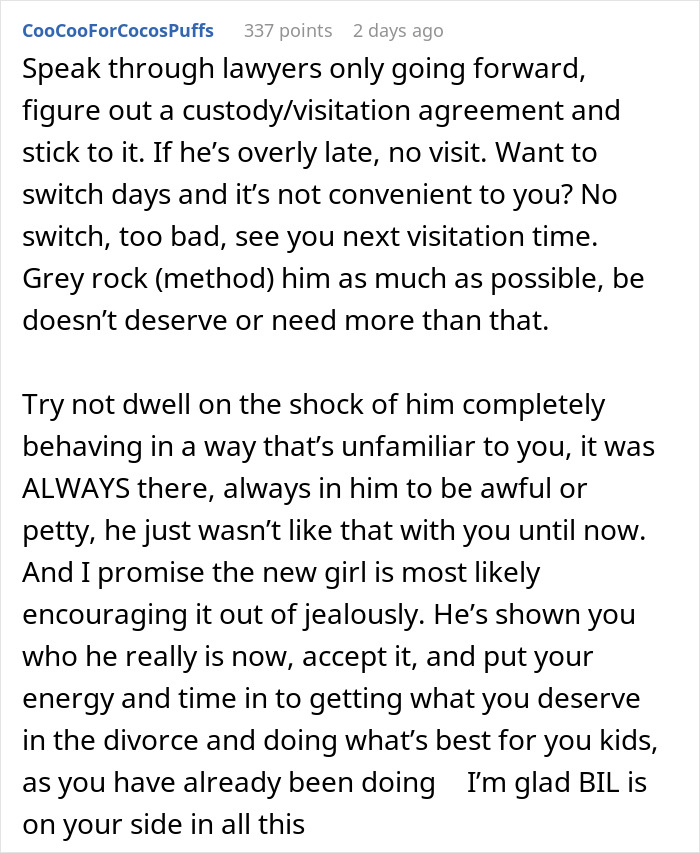 Commenter advising legal steps and emotional advice after woman&rsquo;s life turned upside down by husband&rsquo;s confession of love for colleague