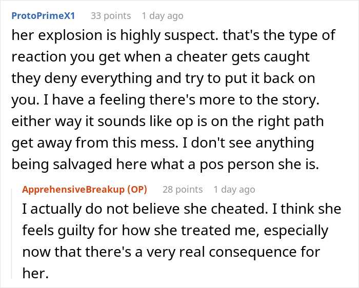 Reddit comments discussing a wife humiliating husband by unleashing years of resentment on an unwanted trip.