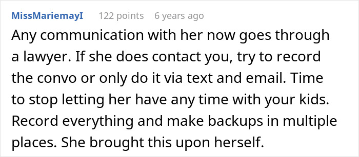 Screenshot of an online comment advising legal precautions as widow plans to move back to her home country with kids.