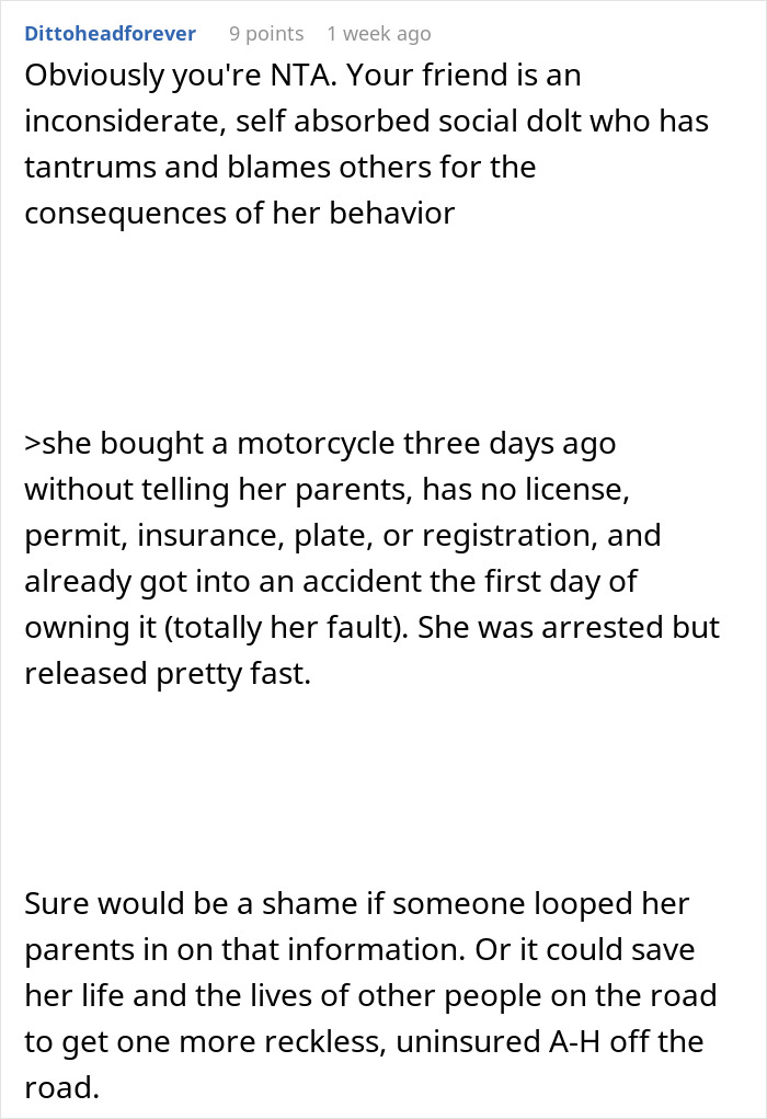 Reddit comment discussing a teen showing up at best friend&rsquo;s door at 4 AM, confused about being unwelcome.