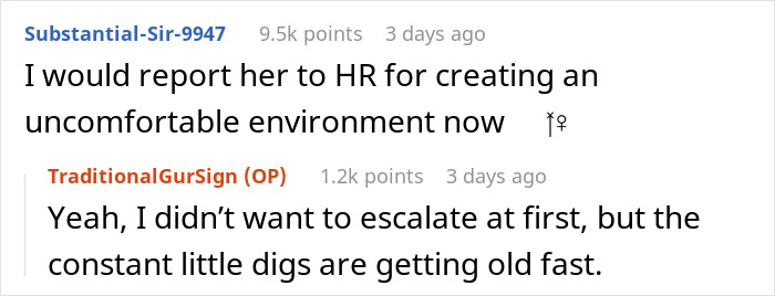 Screenshot of a discussion about reporting a coworker to HR over not inviting them to a wedding.