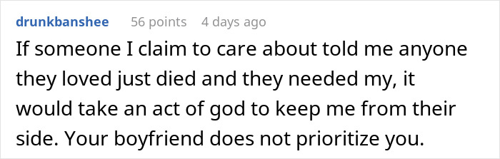 Text post about a woman&rsquo;s heartbreak revealing her boyfriend&rsquo;s true character after her mother&rsquo;s death.