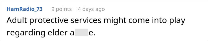 Comment on screen mentioning adult protective services and elder abuse concerns in an online discussion format. Comment on screen mentioning adult protective services and elder abuse concerns in an online discussion format.