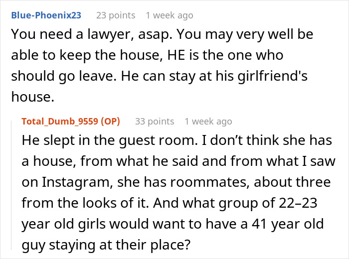 Reddit users discuss a woman&rsquo;s life turned upside down after her husband confesses love for his colleague.