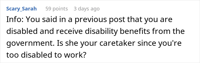 Screenshot of a forum post discussing a man ordering his wife to get a job if she doesn’t want to rely on an allowance. Screenshot of a forum post discussing a man ordering his wife to get a job if she doesn’t want to rely on an allowance.