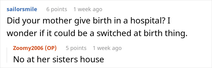 Person thinks DNA test mixed up, discussing birth details and possible switch at birth in an online forum conversation.