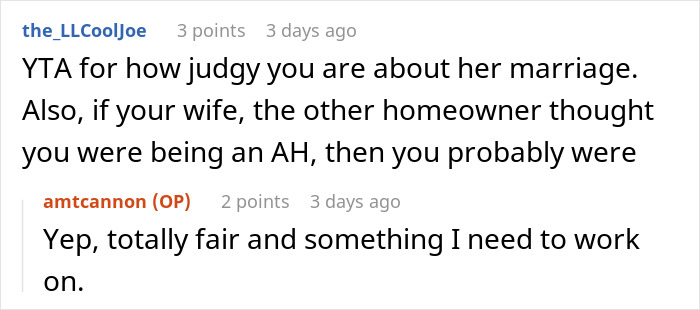 Reddit comments discussing a family's experience hosting a divorcing friend who repays by flooding home with nasty scents.