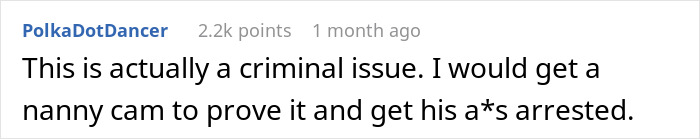 Screenshot of a comment discussing a man getting sick every time he eats food his dad has touched and considering foul play.