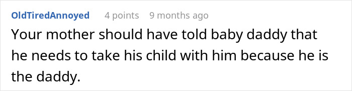 Man stuck taking 2-year-old niece to doctor appointment after sister fails to find babysitter, showing frustration in text comment.