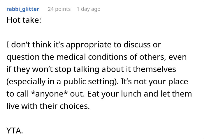 Text post discussing the inappropriate behavior of a worker calling out a gluten-free colleague at a pizza party. Text post discussing the inappropriate behavior of a worker calling out a gluten-free colleague at a pizza party.