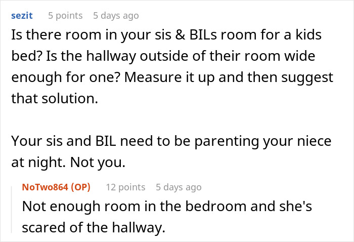 Teen removing ladder from bunk bed to block clingy niece while sister calls her petty amid school involvement discussion.