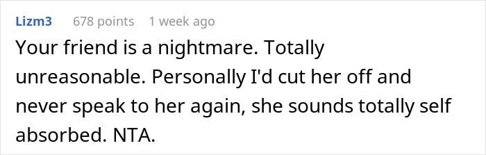 Comment on social media post with user Lizm3, expressing frustration about a teen showing up at best friend&rsquo;s door at 4 AM and feeling unwelcome.