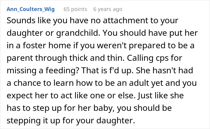 Comment criticizing a dad who called CPS on his teen daughter, discussing challenges of parenting and attachment issues.