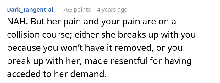 Screenshot of a forum comment discussing the conflict over a tattoo of a late son&rsquo;s name and relationship issues.