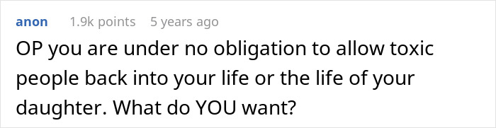 Screenshot of an online comment about an estranged dad wanting to reconnect with his daughter after a cancer diagnosis.