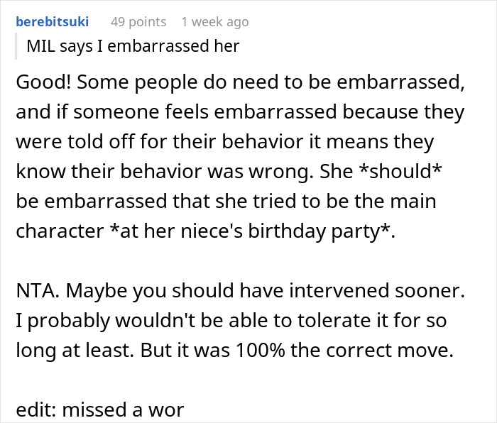 Alt text: Woman upset after sister-in-law tells her to stop making niece's birthday about her spiritual awakening and behavior.