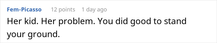 Screenshot of a comment defending babysitters deserving a living wage and supporting standing ground in a family dispute.