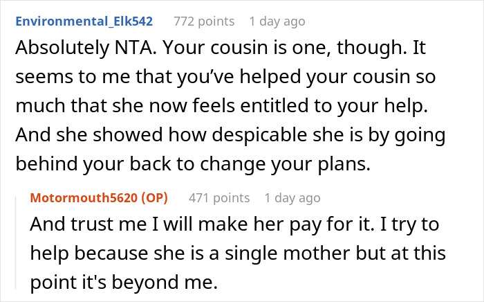Cousin Tells Woman To Cover $4,000 Family Vacation, Labels Her Selfish When She Refuses Cousin Tells Woman To Cover $4,000 Family Vacation, Labels Her Selfish When She Refuses