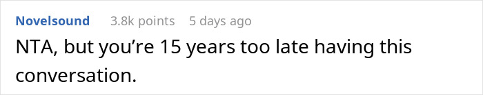 Screenshot of a Reddit comment discussing a man saying wife can find a job as a SAHM for teens and doing no chores.