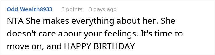 Man expects special treatment from girlfriend on birthday but faces doubts about their relationship instead in online comment.