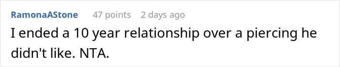 Comment about a man feeling hurt after his wife rejects his control over decisions about her body, shared in an online forum. Comment about a man feeling hurt after his wife rejects his control over decisions about her body, shared in an online forum.