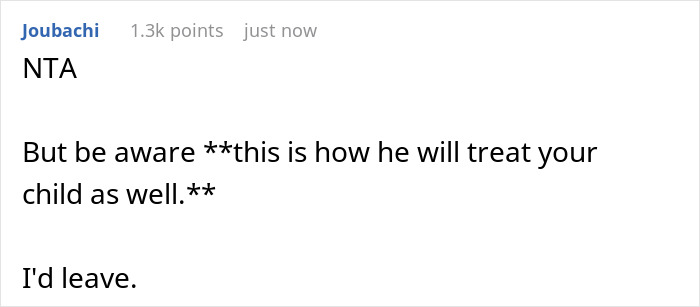 Comment on a forum warning about how an angry partner treats a heavily pregnant woman calling for help.