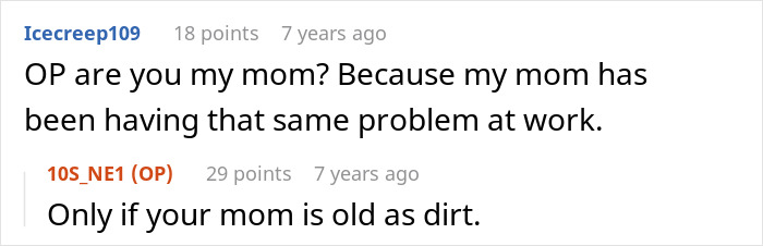 Screenshot of a Reddit comment thread discussing an obnoxious coworker and a retirement party forcing her to quit.