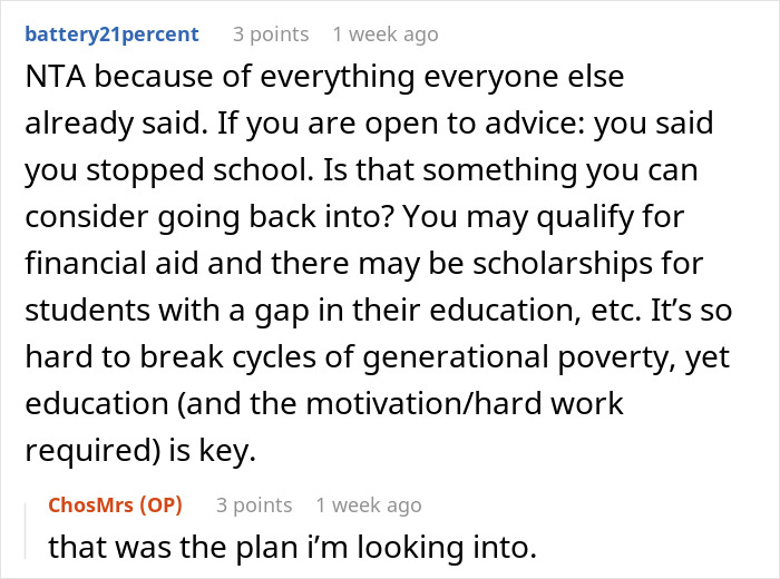 Screenshot of an online discussion about elderly parents expecting daughter to support after squandering savings on business schemes. Screenshot of an online discussion about elderly parents expecting daughter to support after squandering savings on business schemes.