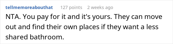 Screenshot of an online discussion where a nonbinary person defends their private bathroom rights against roommates’ boyfriends. Screenshot of an online discussion where a nonbinary person defends their private bathroom rights against roommates’ boyfriends.