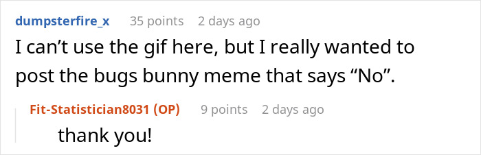 Reddit conversation showing a user discussing family demanding 33k and the sister needing it more than her.