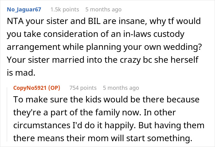 Man scheduling wedding to avoid BIL’s nightmare ex who ruins family events, ensuring peaceful celebration for all. - 14