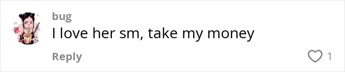 Comment reading I love her sm, take my money on a social media post about L&rsquo;Or&eacute;al defending hiring 24YO adult star.