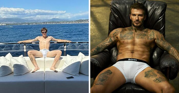 Cruz Beckham’s Bulge Goes Viral After He Parodies Dad David’s Famous Speedo Shot
