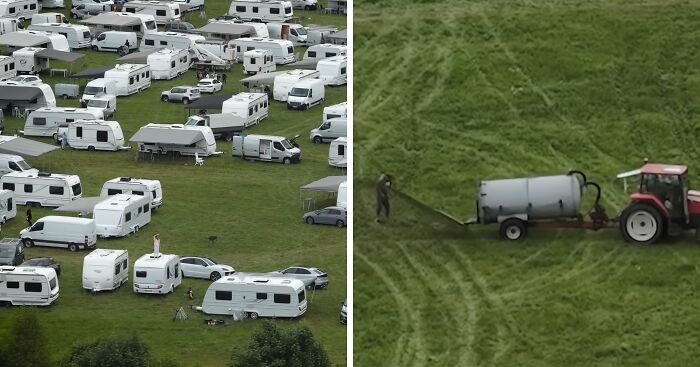 Photographer Reveals The Full Story After Farmer Goes Viral For Spraying Squatters With Manure