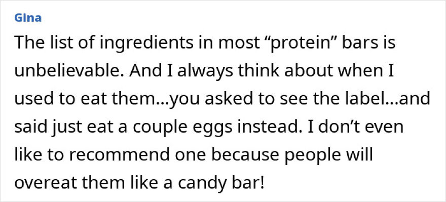 Comment about protein bars and how ditching this common food type could impact weight loss strategies.